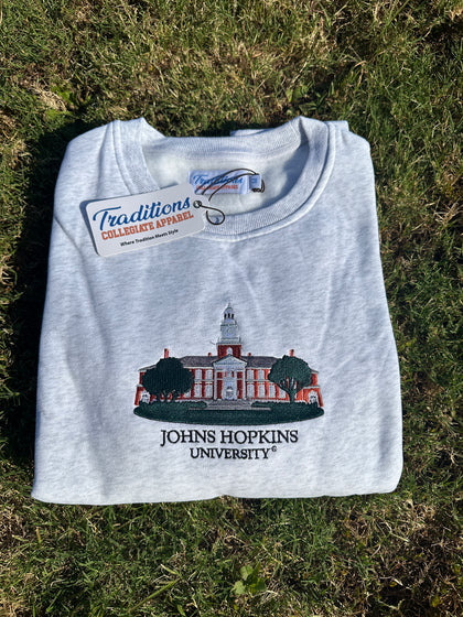 Johns Hopkins Crewneck - Heather Grey (old 50/50 blend)