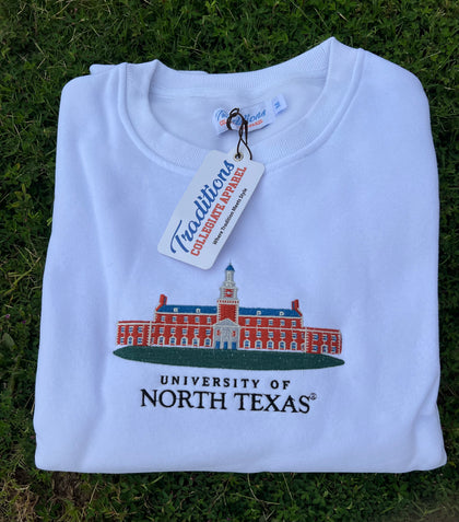 North Texas Crewneck - White (old 50/50 blend)