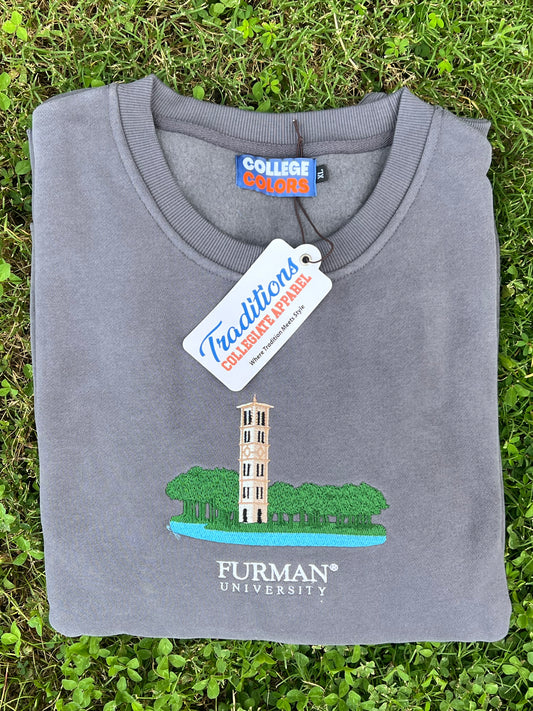 Furman University Crewneck - Gray