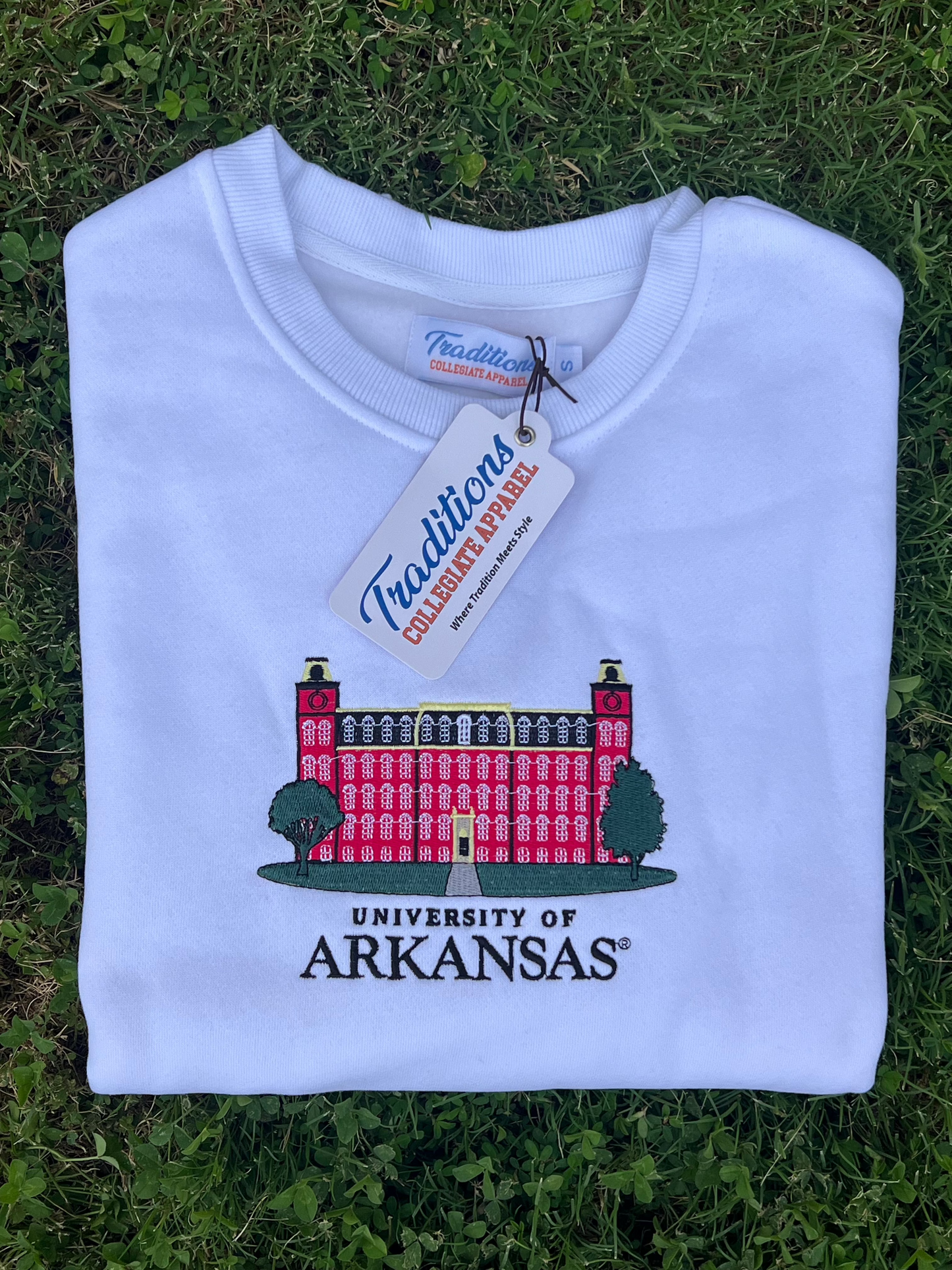 University of Arkansas Crewneck - White