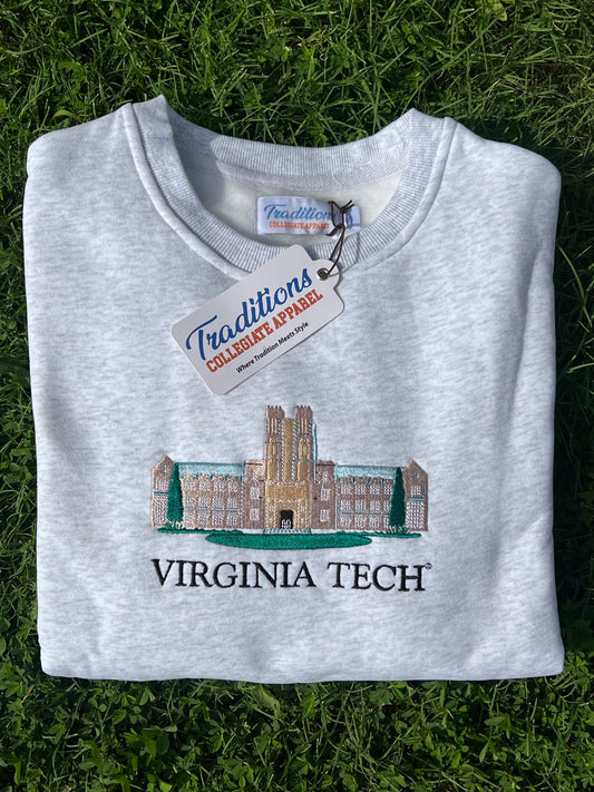 Virginia Tech Crewneck - Heather Gray