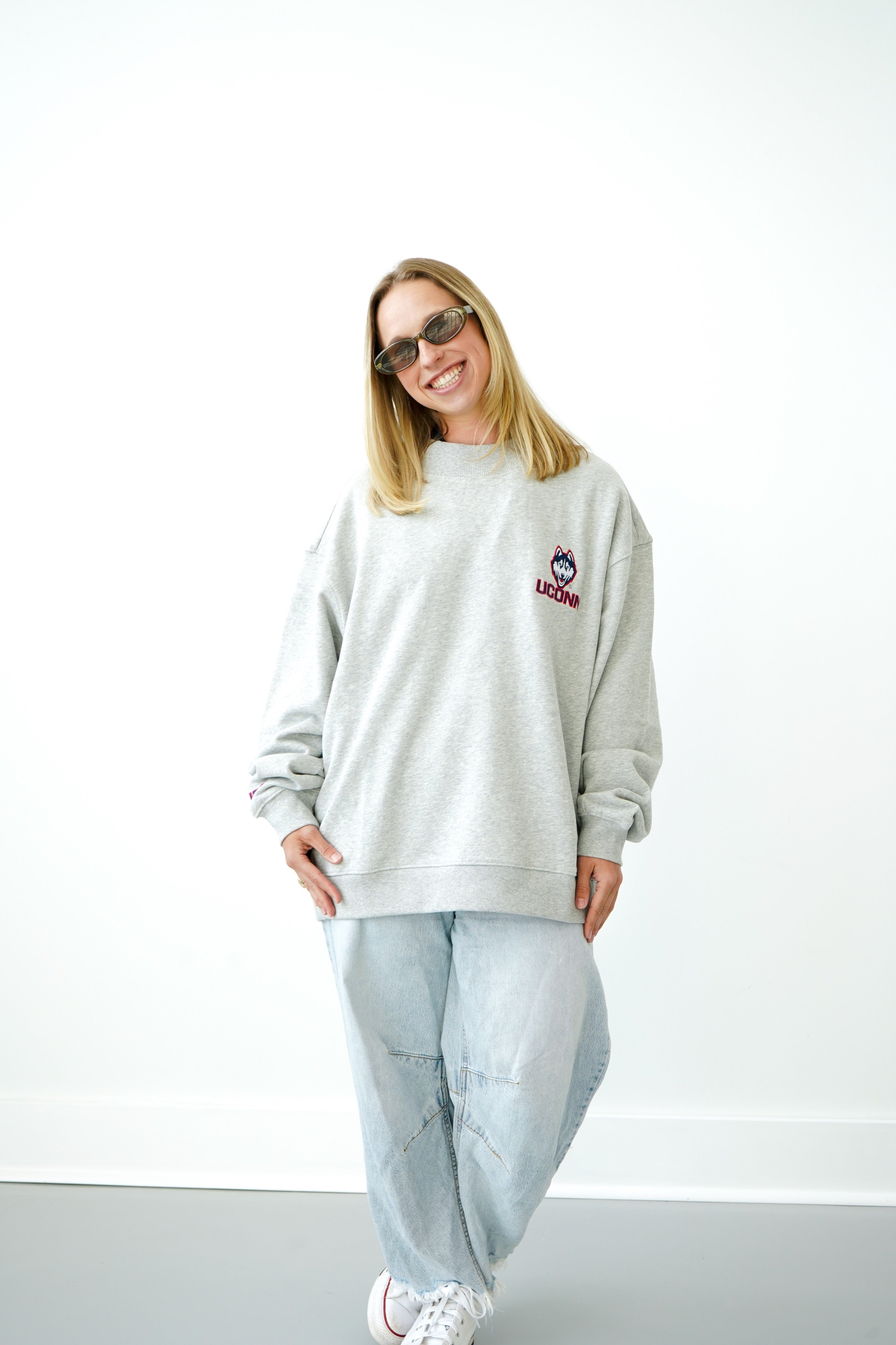 Washington Mock Neck Sweatshirt | Embroidered Unisex | Heather Grey