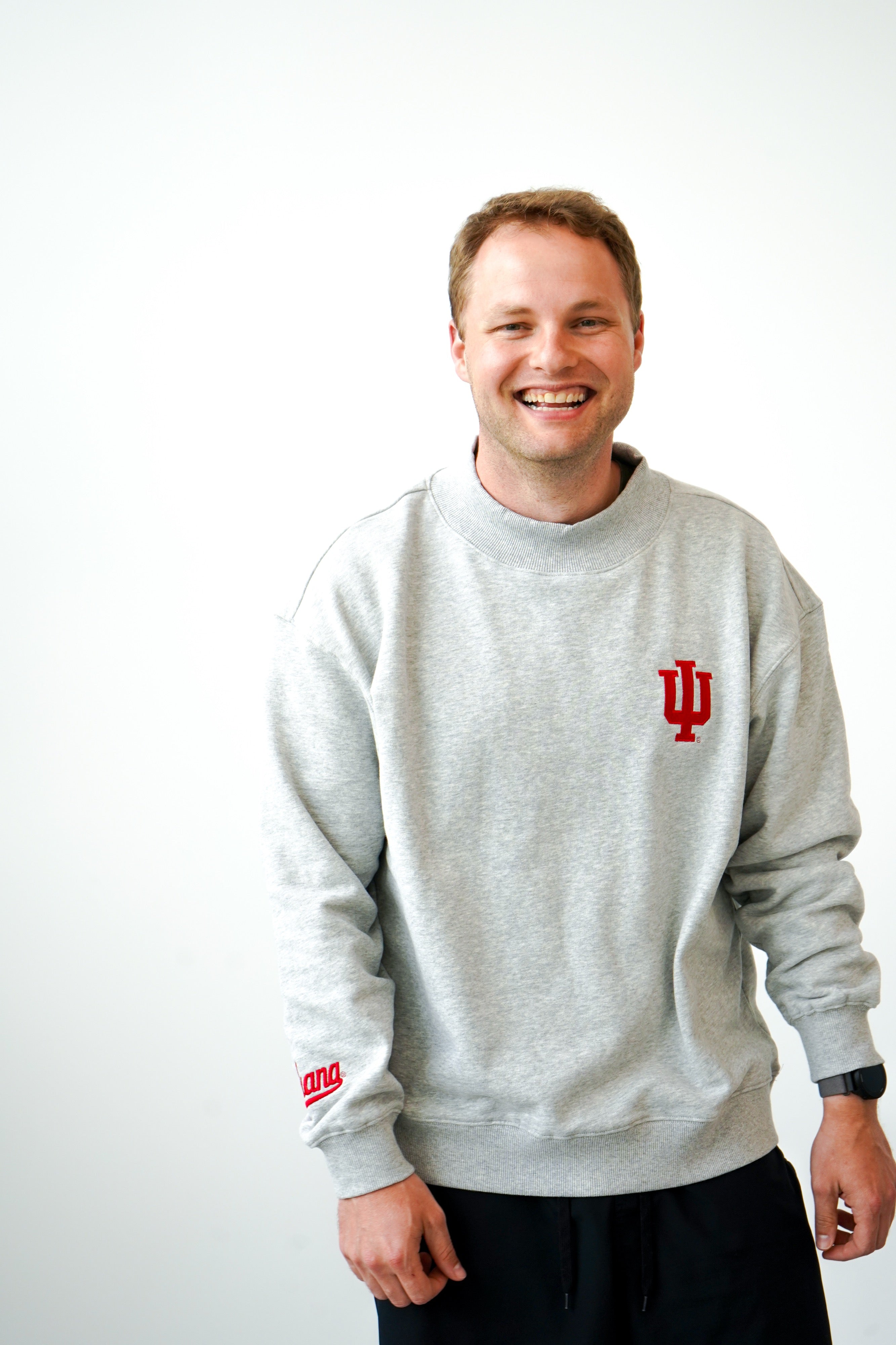 Washington Mock Neck Sweatshirt | Embroidered Unisex | Heather Grey