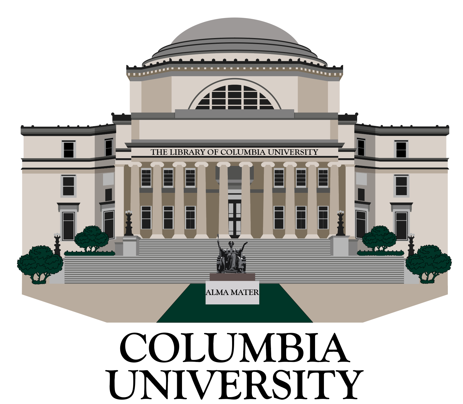 Columbia Crewneck Low Library- Navy