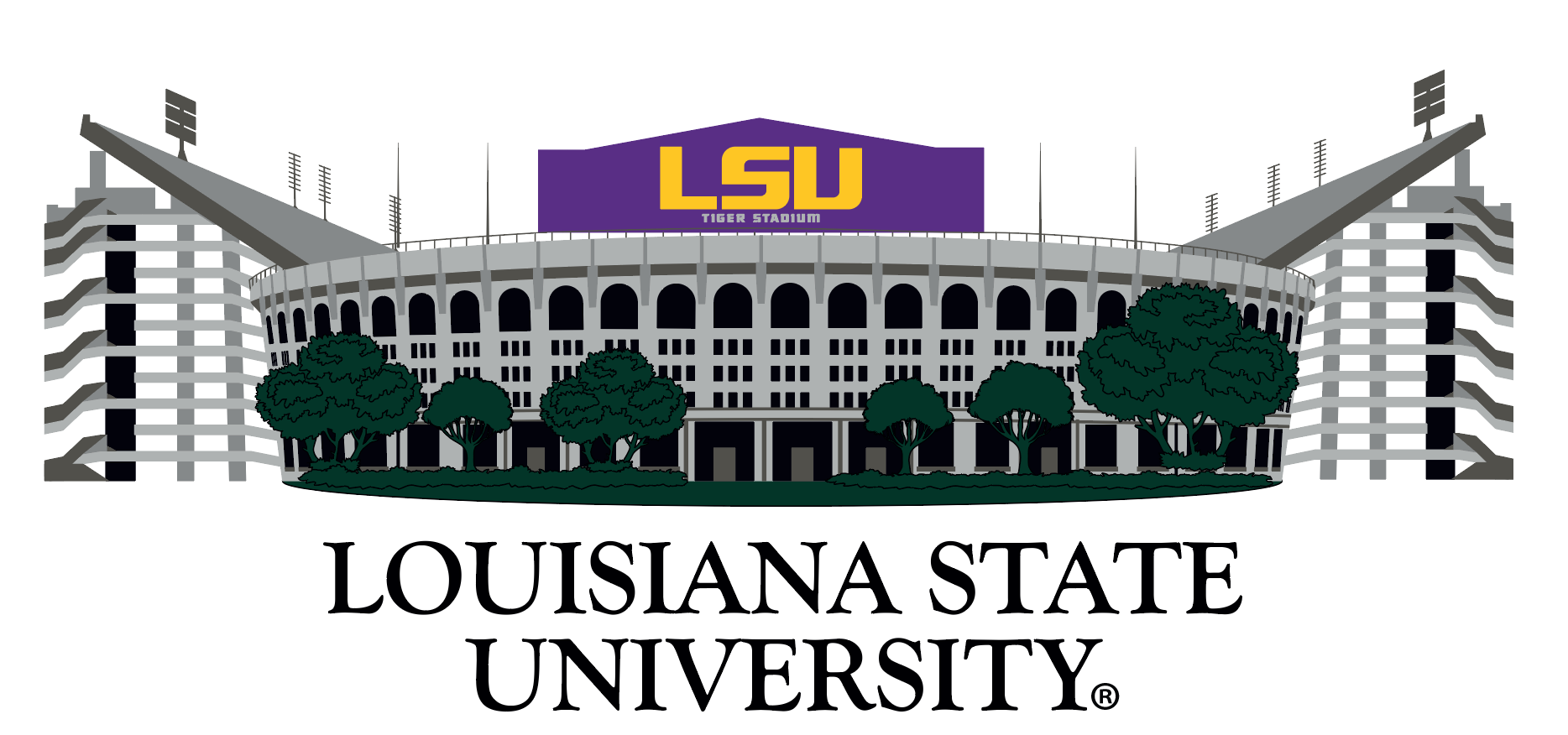 LSU Death Valley Crewneck - Heather Grey