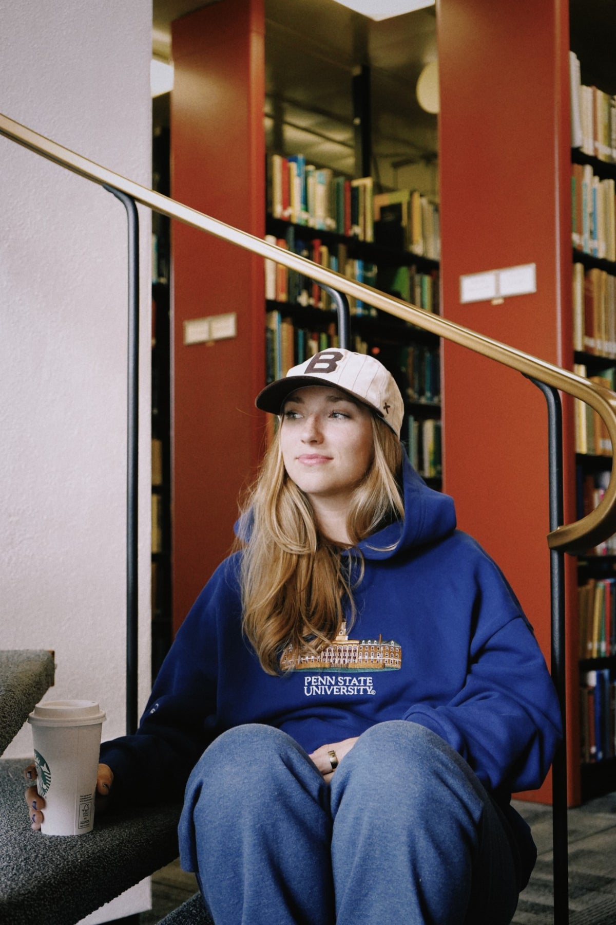 Auburn Building Hoodie, on model