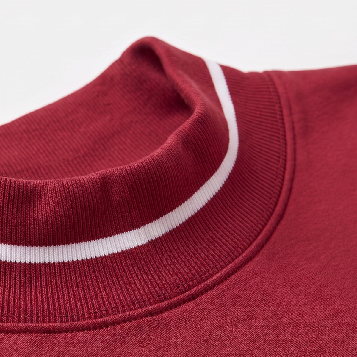 Indiana Gameday Mockneck collar detail | Soft, low rib that sits open and relaxed