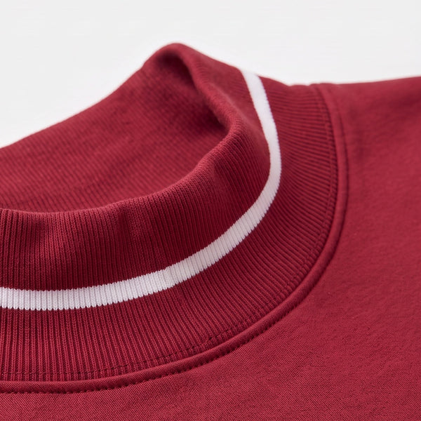 Indiana Gameday Mockneck collar detail | Soft, low rib that sits open and relaxed