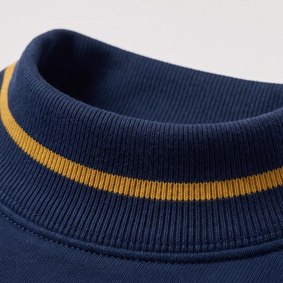 West Virginia Gameday Mockneck collar detail | Soft, low rib that sits open and relaxed