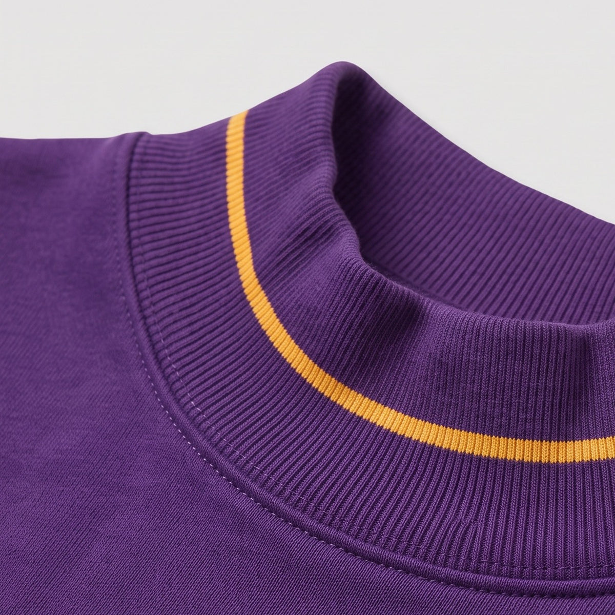 LSU Gameday Mockneck collar detail | Soft, low rib that sits open and relaxed
