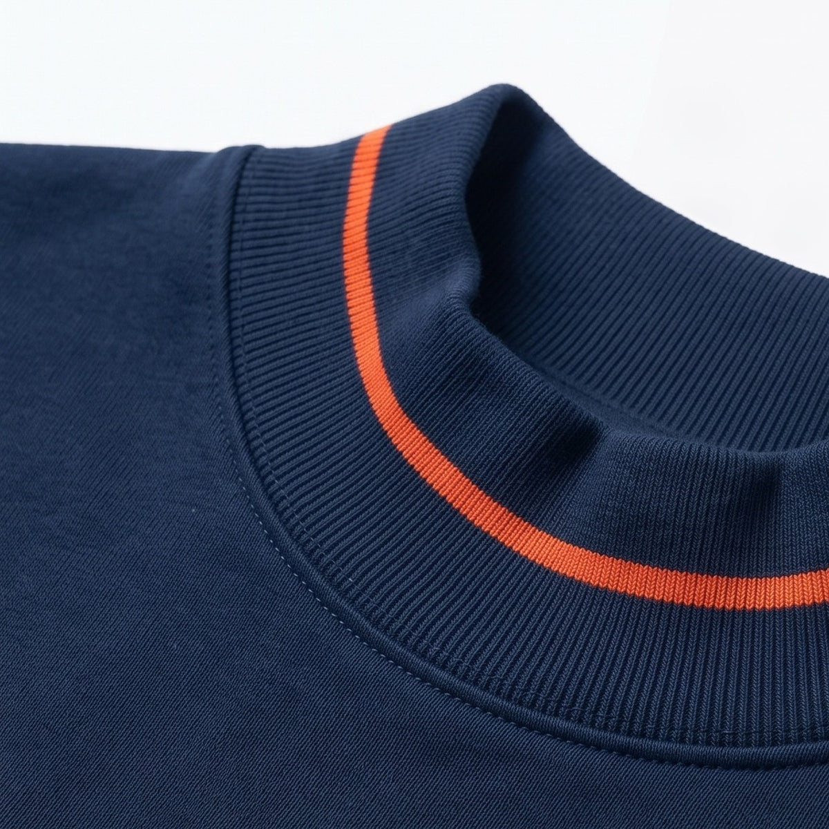 Syracuse Gameday Mockneck collar detail | Soft, low rib that sits open and relaxed