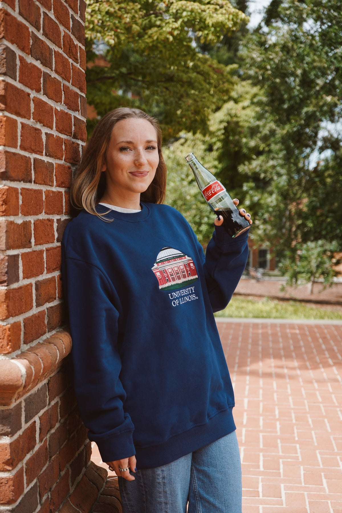 UAB Crewneck fit photo | Emily is 5'1" wearing L