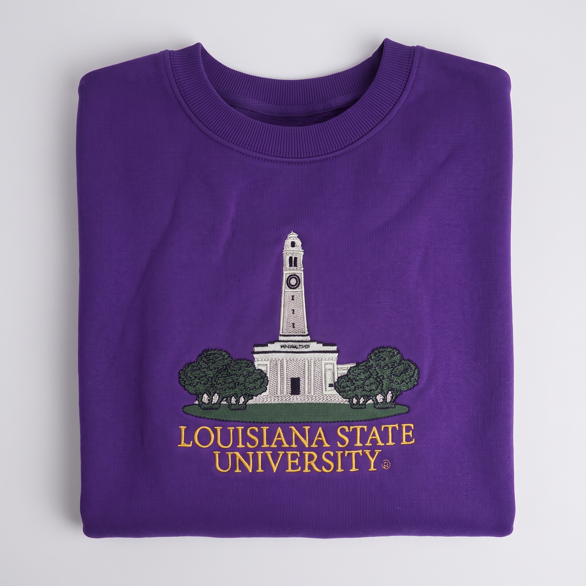 LSU Crewneck - Purple Memorial Tower