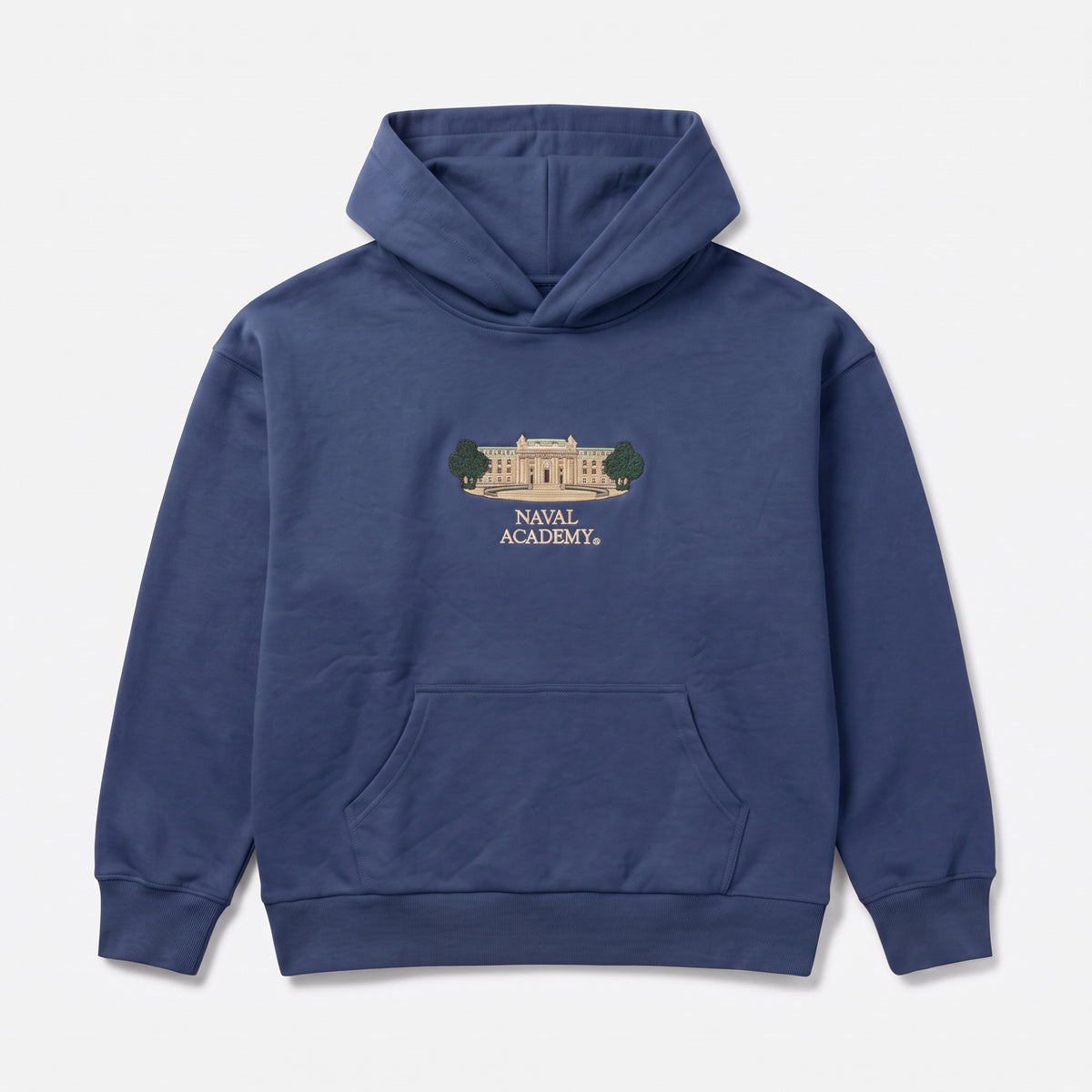 Navy Building Hoodie, front